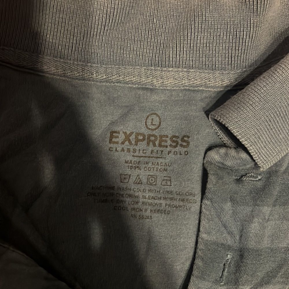Mens Large Express Blue Striped Shirt - Good Condition - Picture 2 of 3